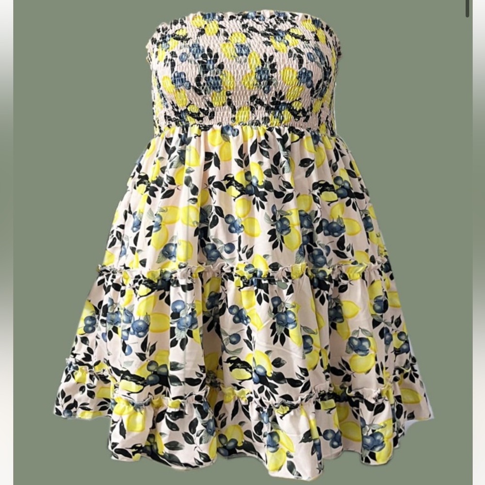 Pink and Yellow Bubble Dress with Smocked Waist